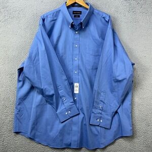 NEW Paul Frederick Mens 20-36 Classic Fit Shirt Dress Blue Button Down Pocket